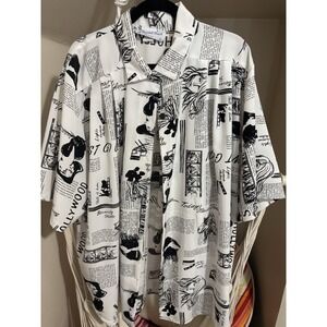 Vintage 90s Hollywood Button Up Shirt 3X Unique